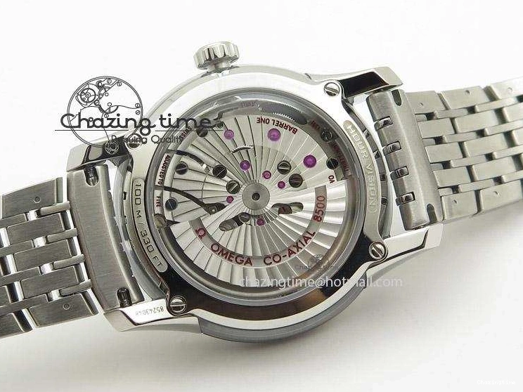0823 De Ville Hour Vision Co-Axial 41mm SS V6F Best Edition Black Dial On SS Bracelet A BestValue 8277
